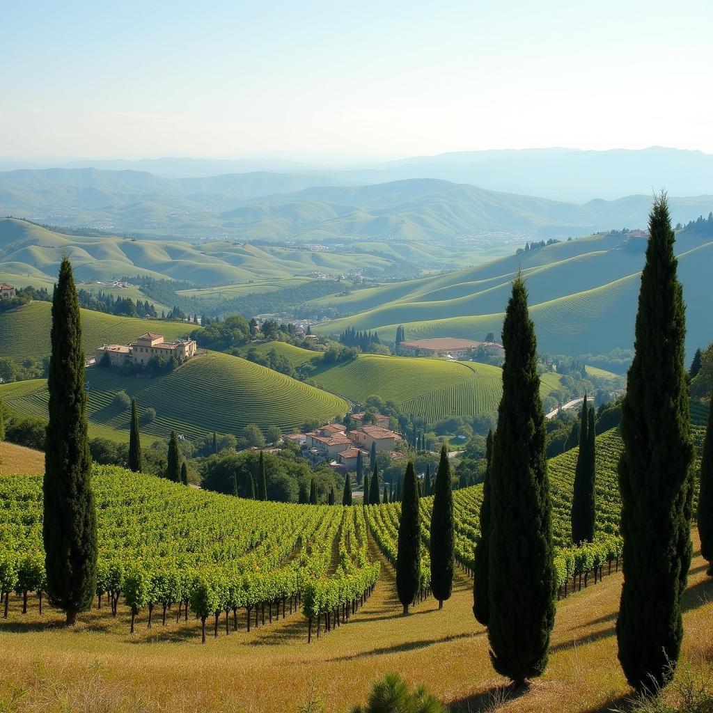 Panoramic view of the Tuscan countryside during a guided tour