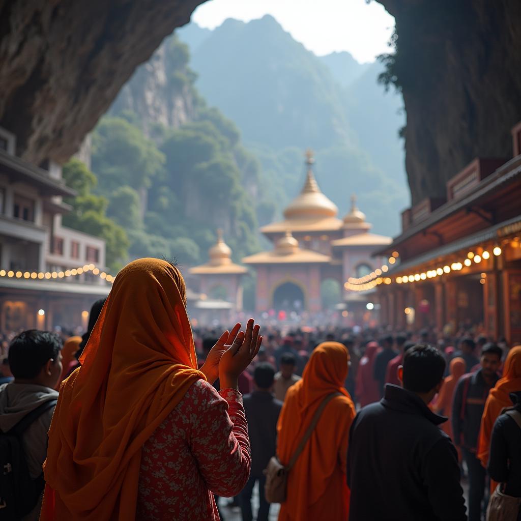 Pilgrims at the Vaishno Devi Shrine