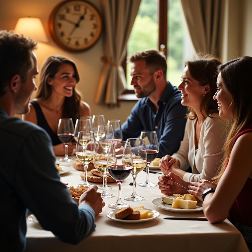 Vallone Wine Tasting - A group of people enjoying a wine tasting in a picturesque Vallone winery.