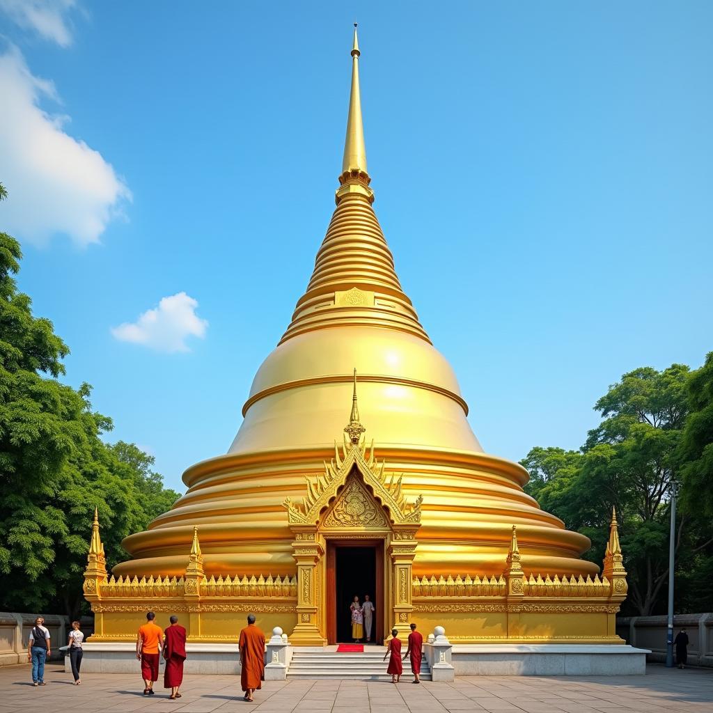 Pha That Luang Golden Stupa in Vientiane, Laos