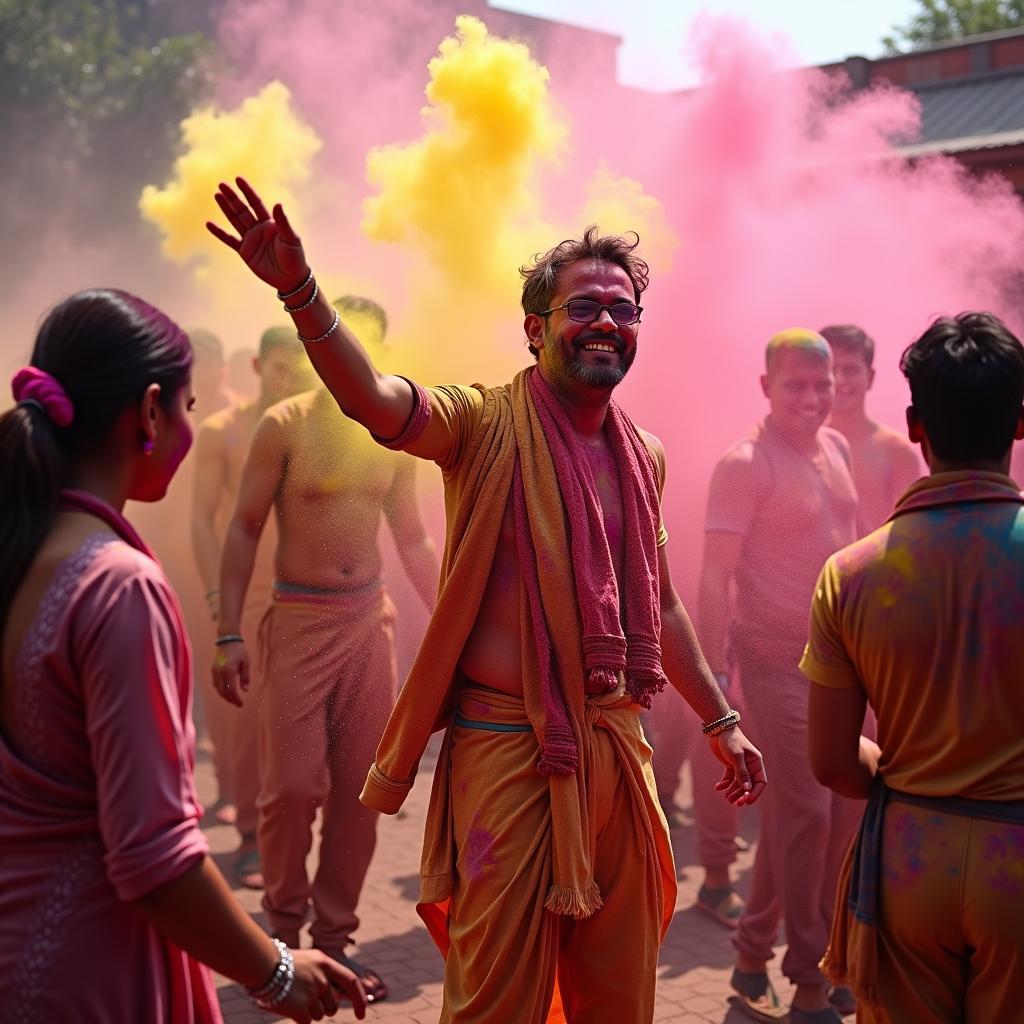 Celebrating Holi in Vrindavan