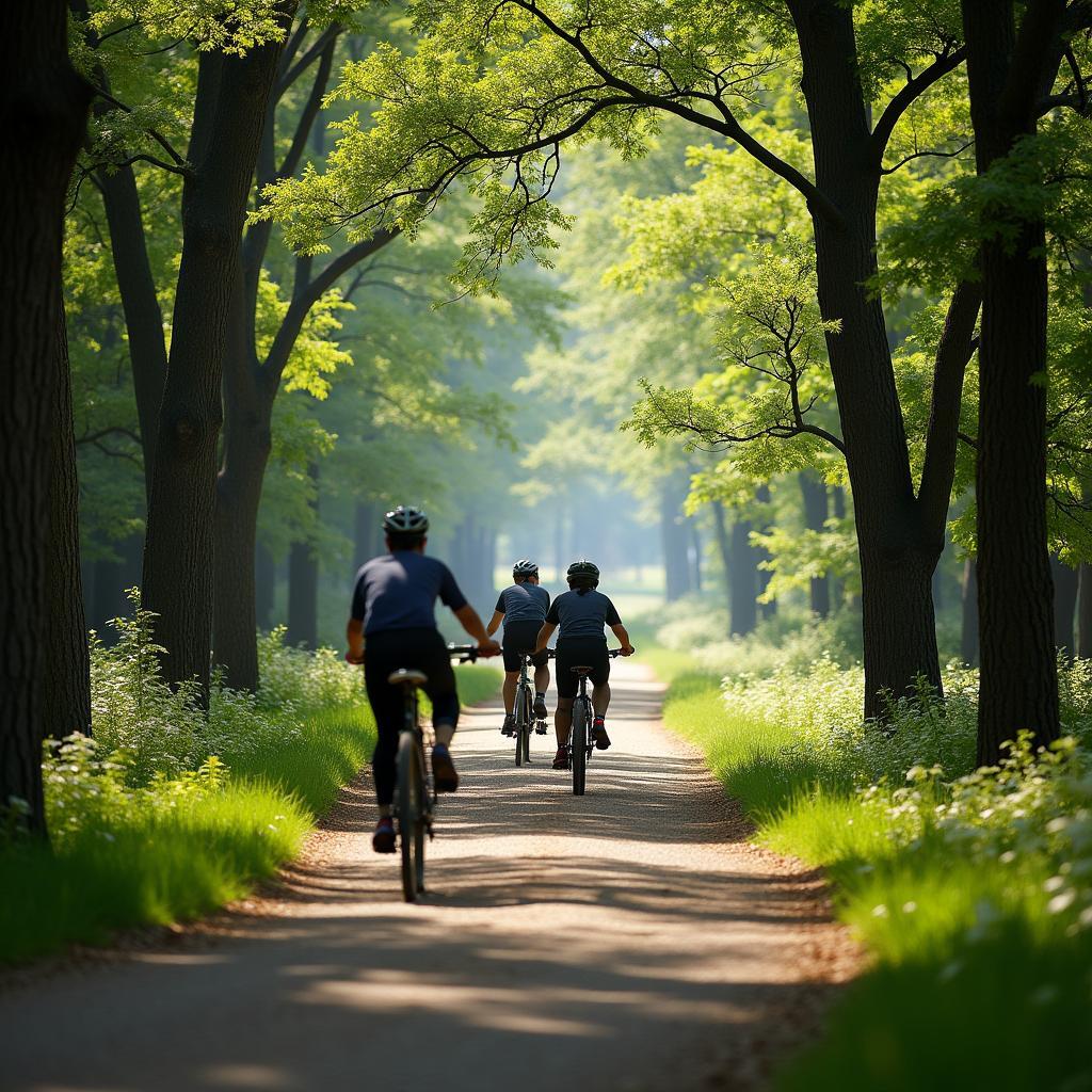 Enjoying a scenic bike ride through Rock Creek Park