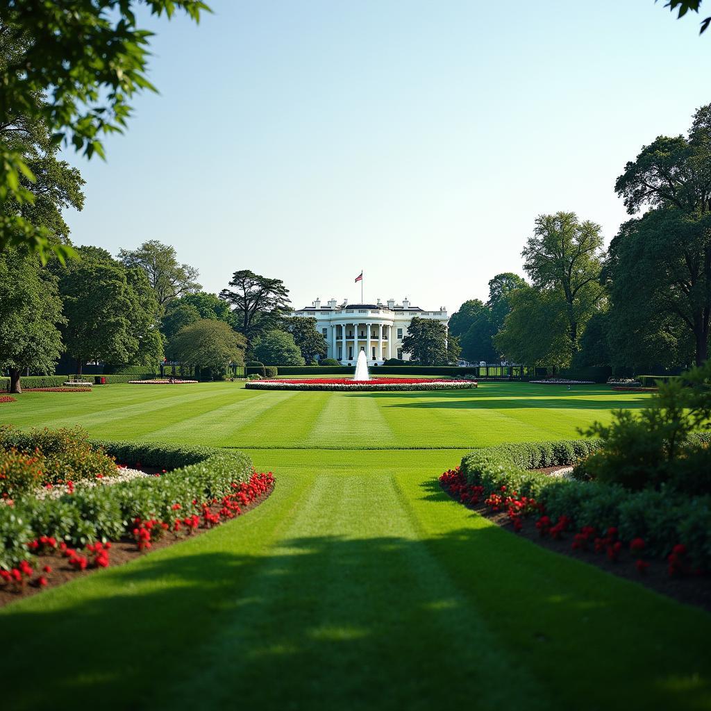 View of the White House South Lawn